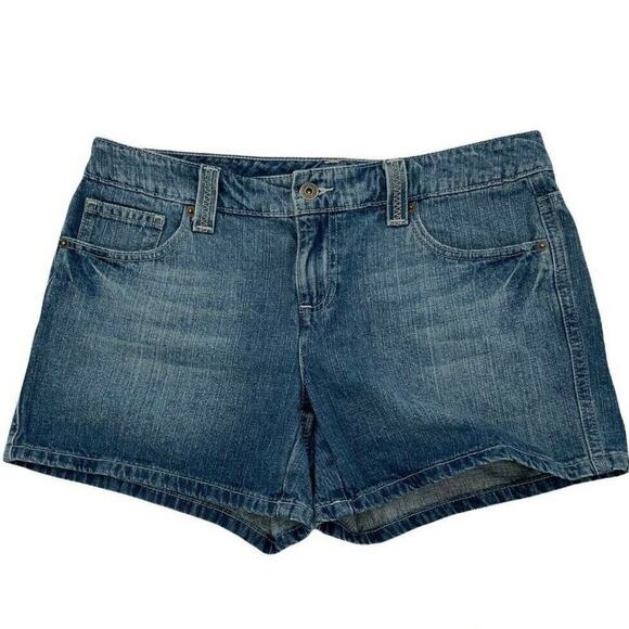 Tommy Hilfiger Short Women Size 8 Boyfriend Mid Rise Stitches Pockets Blue Denim - Picture 4 of 7